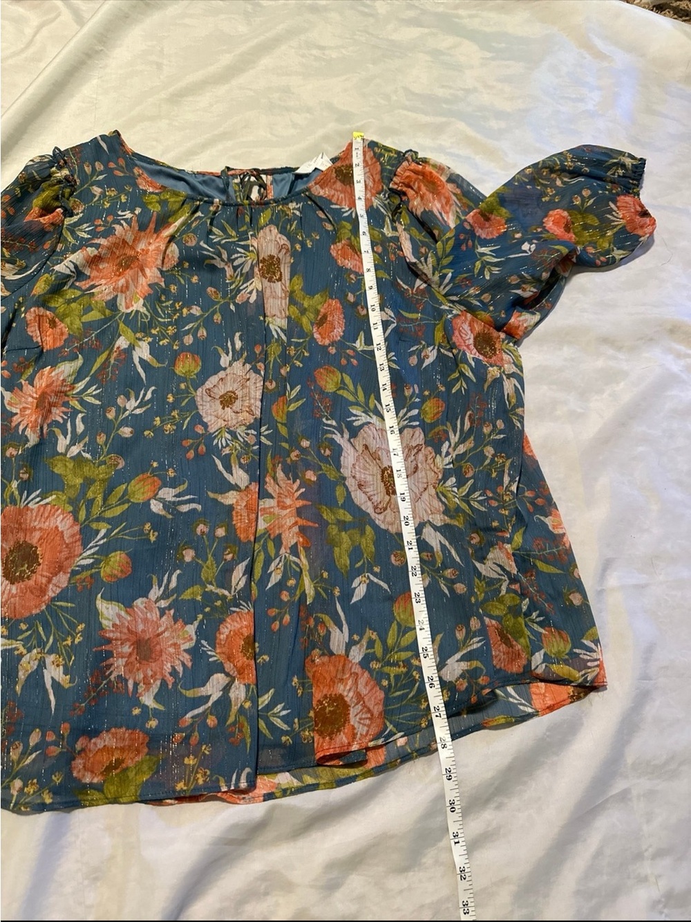 NWT LC Lauren Conrad Floral Peasant Top 2X - Picture 4 of 8